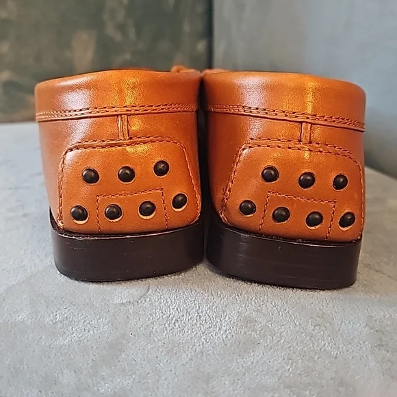 Tod's saddle brown leather loafers